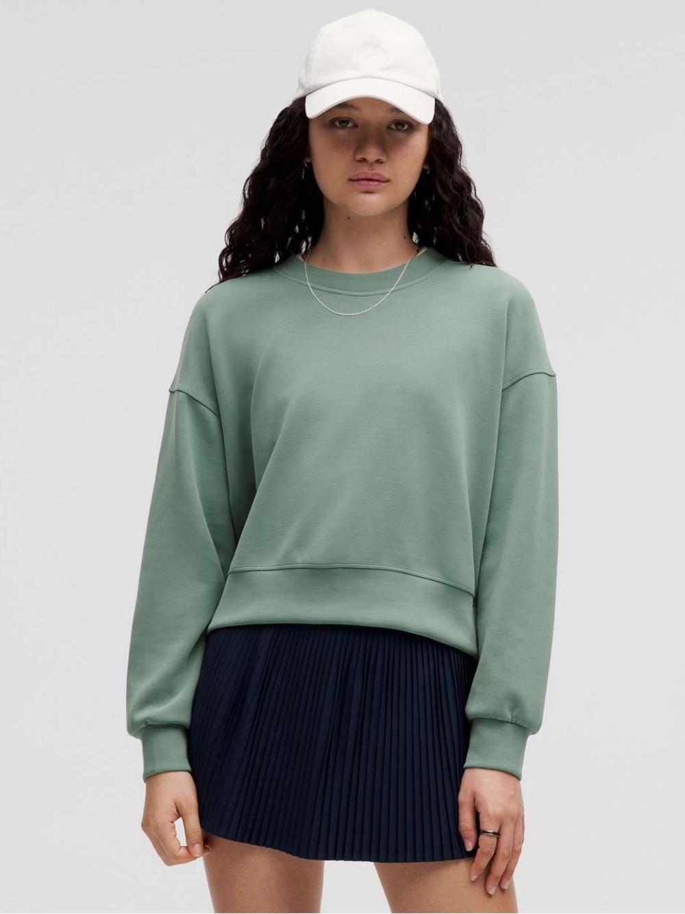 Lululemon Softstreme Perfectly Oversized Cropped Crew , sz : 12